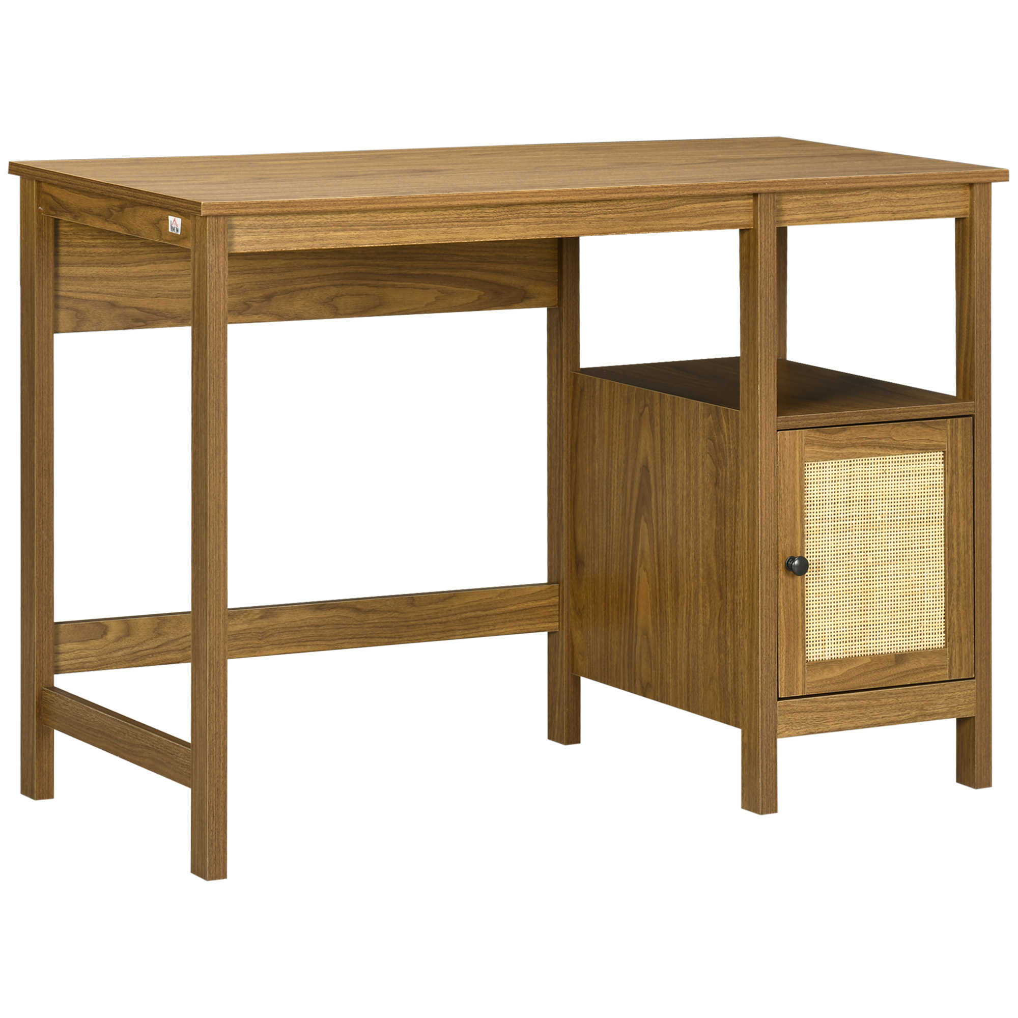 Bureau style bohème chic – porte, niche – aspect bois noyer clair