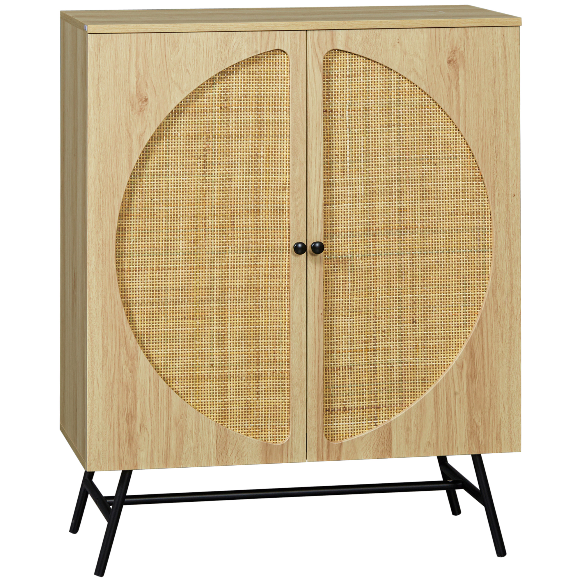 Meuble de rangement buffet haut 2 portes 80 x 39 x 101,8 cm naturel