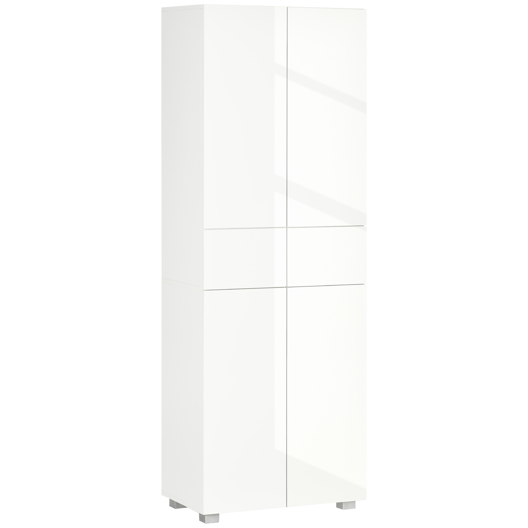 Buffet haut de cuisine blanc laqué style contemporain