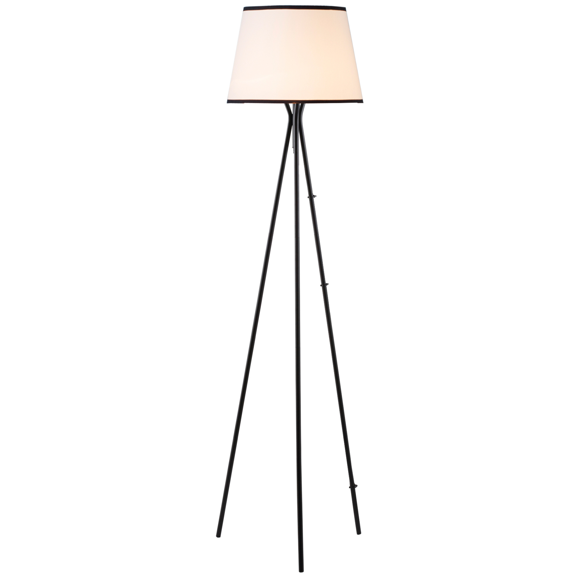 Lampadaire trépied design contemporain bicolore noir blanc