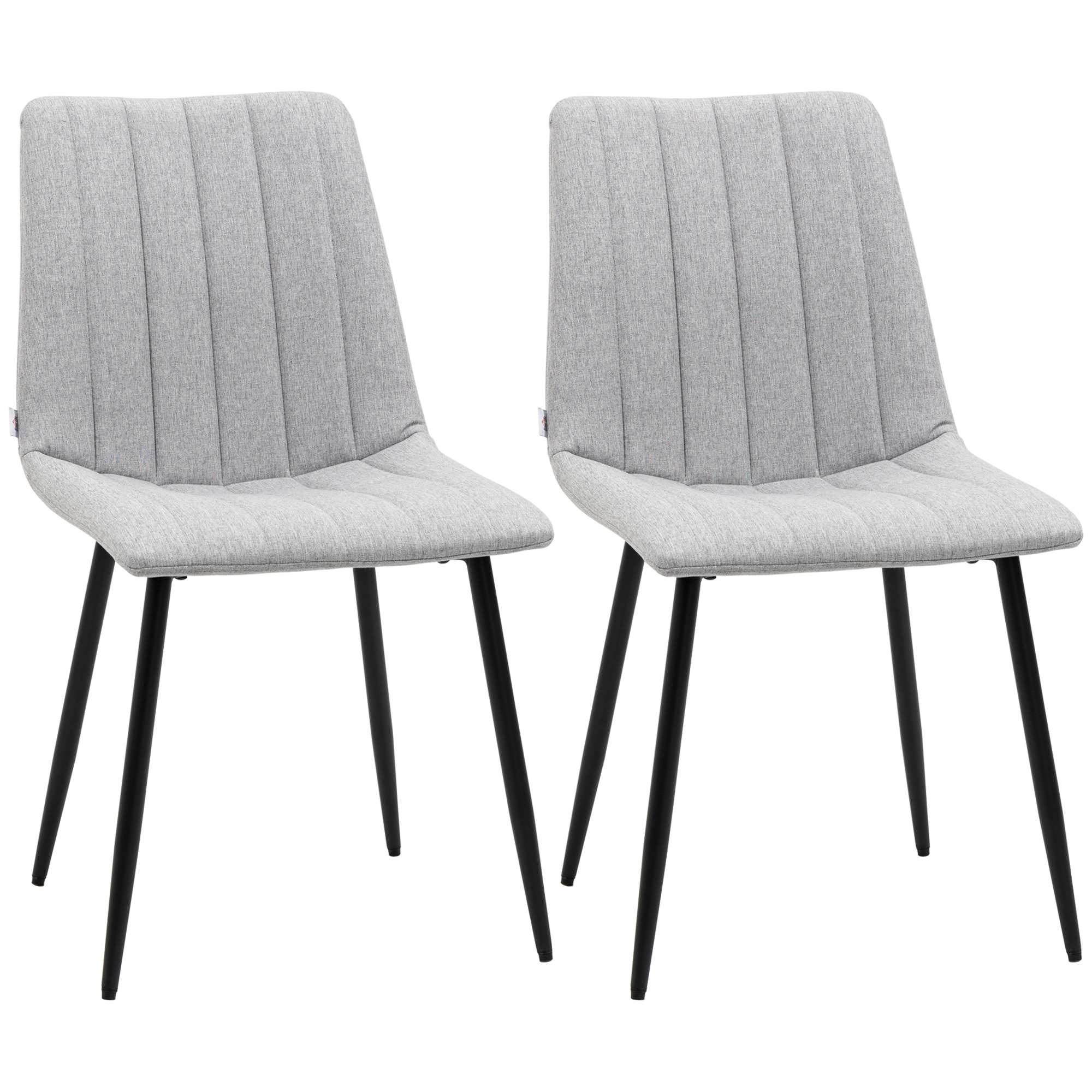 Lot de 2 chaises de visiteur style contemporain gris clair