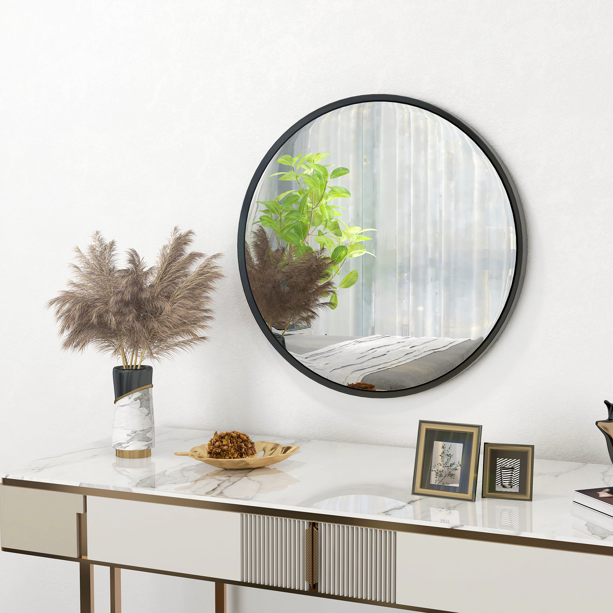 Miroir rond mural design Ø 61 cm