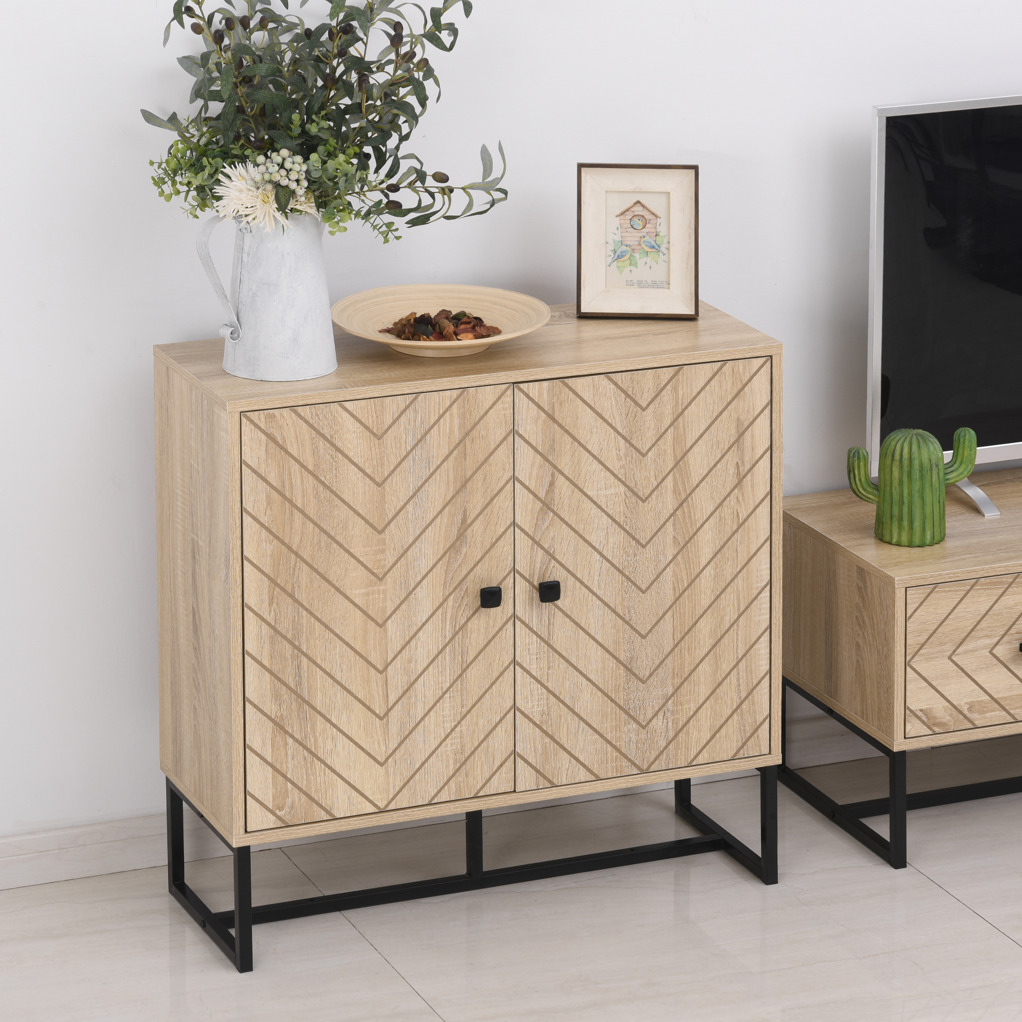 Buffet meuble de rangement 2 portes