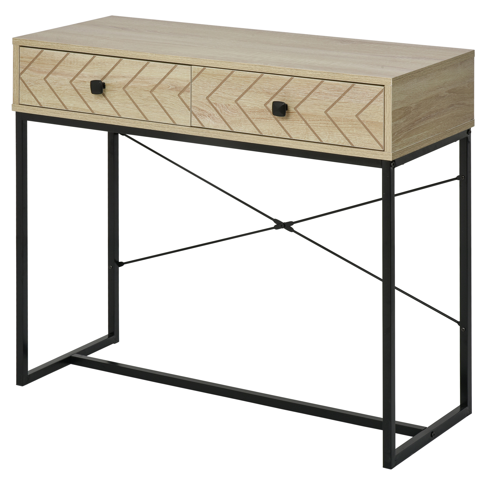 Table console industriel 2 tiroirs