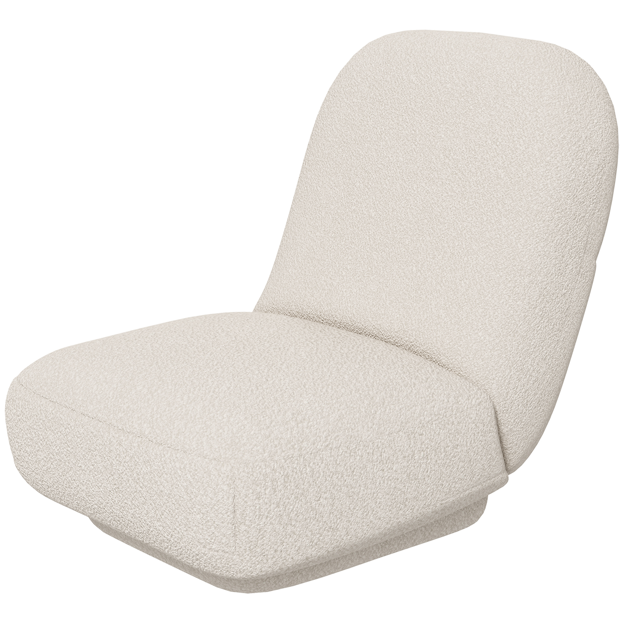 Fauteuil paresseux grand confort tissu toucher laine d’agneau blanc cassé